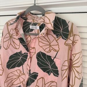 Ava Sky for Fighting Eel 100% Cotton Button Down - Women XL